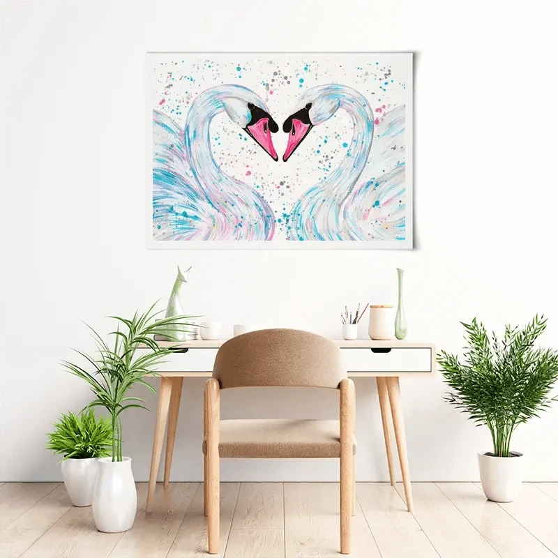 Swan Lovers Art Print Swan Lovers Art Print wall art product Emma LC Art