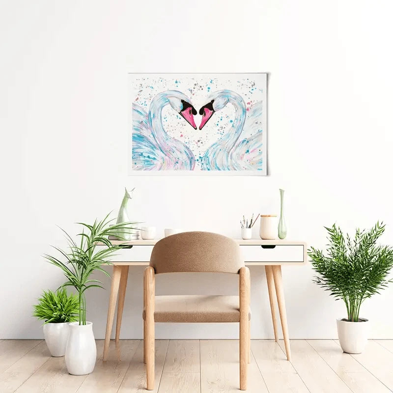 Swan Lovers Art Print Swan Lovers Art Print wall art product Emma LC Art
