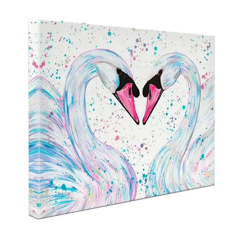 Swan Lovers Canvas Print Swan Lovers Canvas Print wall art product Emma LC Art