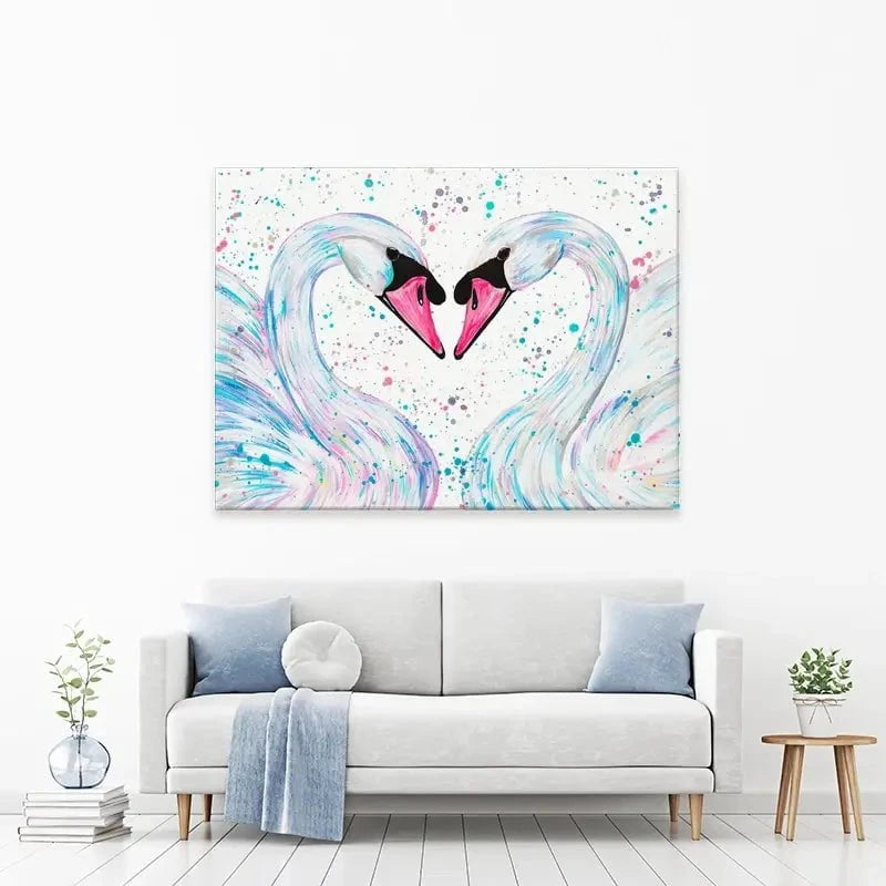 Swan Lovers Canvas Print Swan Lovers Canvas Print wall art product Emma LC Art