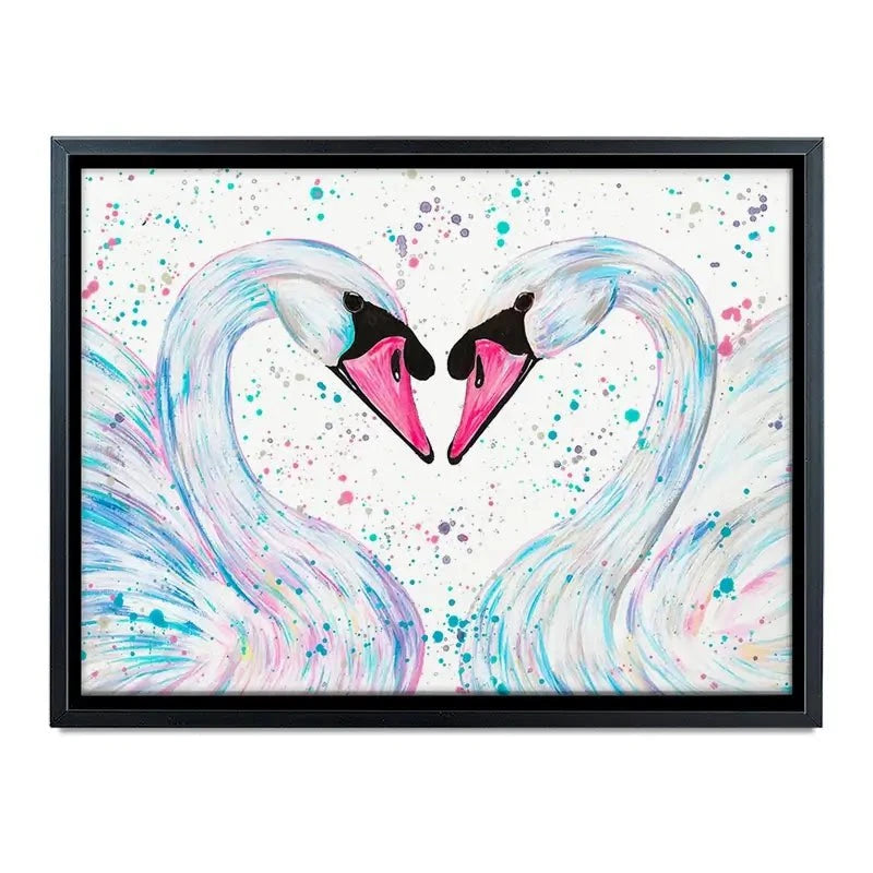 Swan Lovers Canvas Print Swan Lovers Canvas Print wall art product Emma LC Art