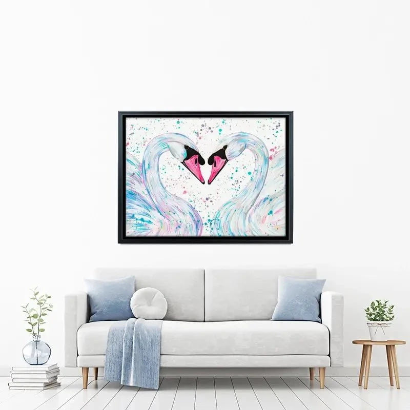 Swan Lovers Canvas Print Swan Lovers Canvas Print wall art product Emma LC Art