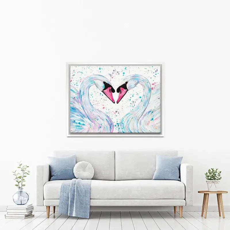 Swan Lovers Canvas Print Swan Lovers Canvas Print wall art product Emma LC Art