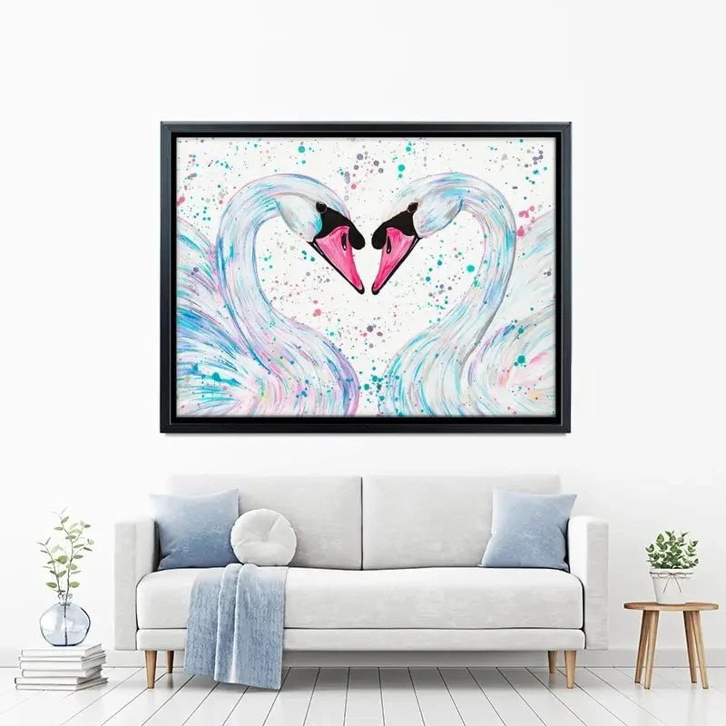 Swan Lovers Canvas Print Swan Lovers Canvas Print wall art product Emma LC Art