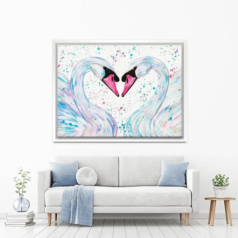 Swan Lovers Canvas Print Swan Lovers Canvas Print wall art product Emma LC Art