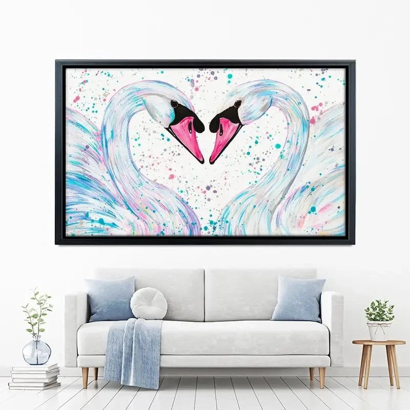 Swan Lovers Canvas Print Swan Lovers Canvas Print wall art product Emma LC Art
