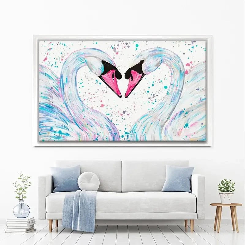 Swan Lovers Canvas Print Swan Lovers Canvas Print wall art product Emma LC Art