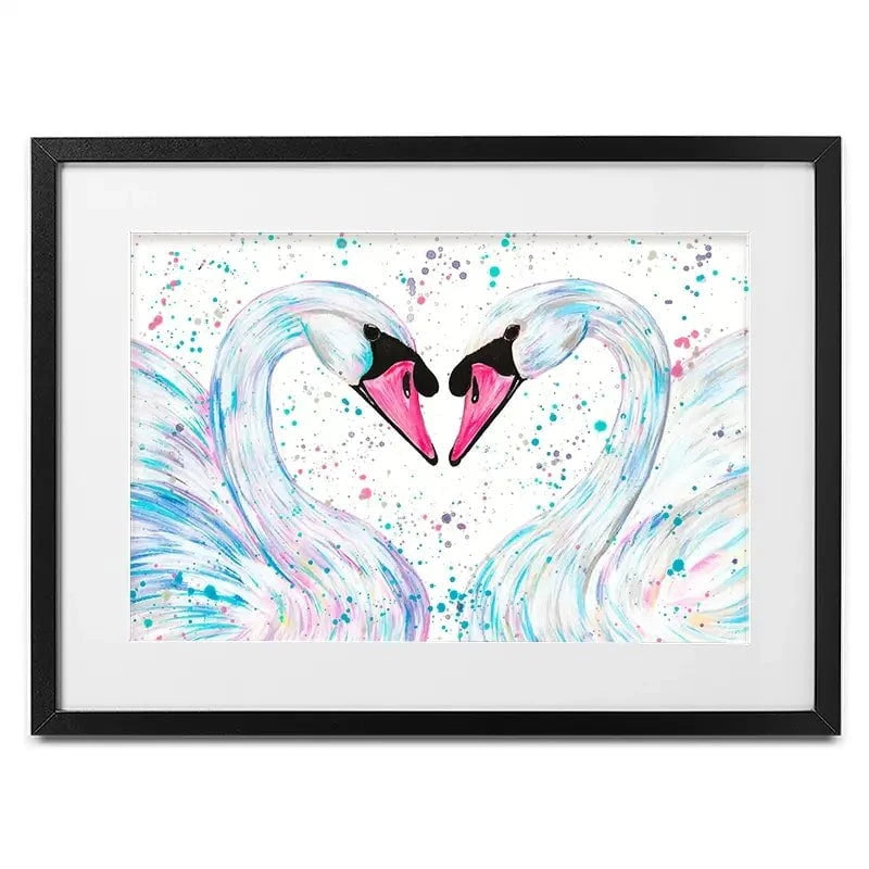 Swan Lovers Framed Art Print Swan Lovers Framed Art Print wall art product Emma LC Art