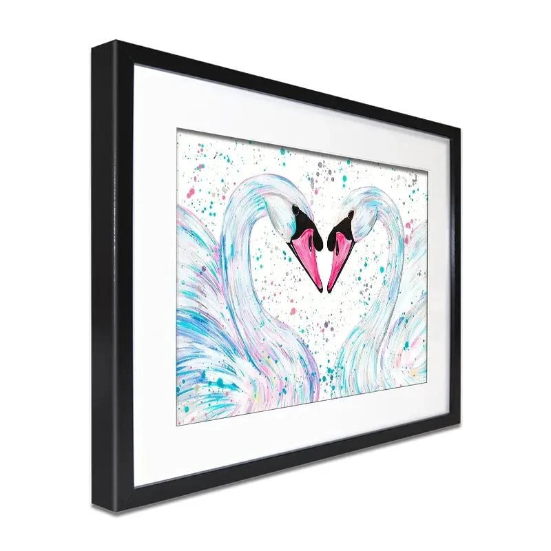 Swan Lovers Framed Art Print Swan Lovers Framed Art Print wall art product Emma LC Art
