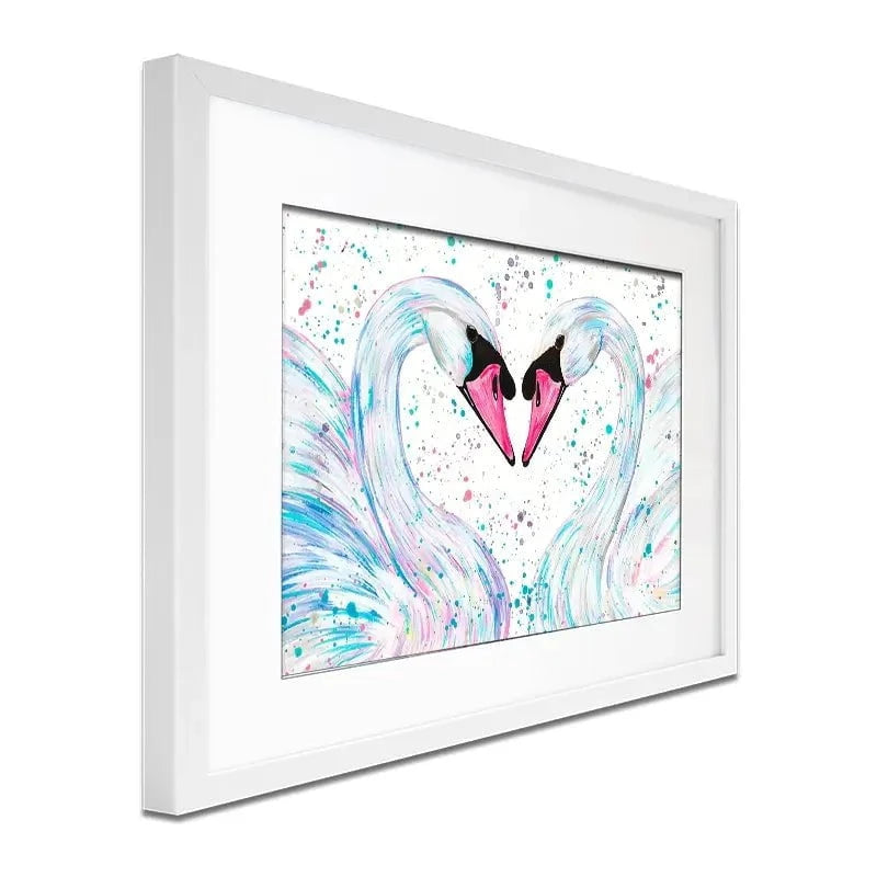 Swan Lovers Framed Art Print Swan Lovers Framed Art Print wall art product Emma LC Art