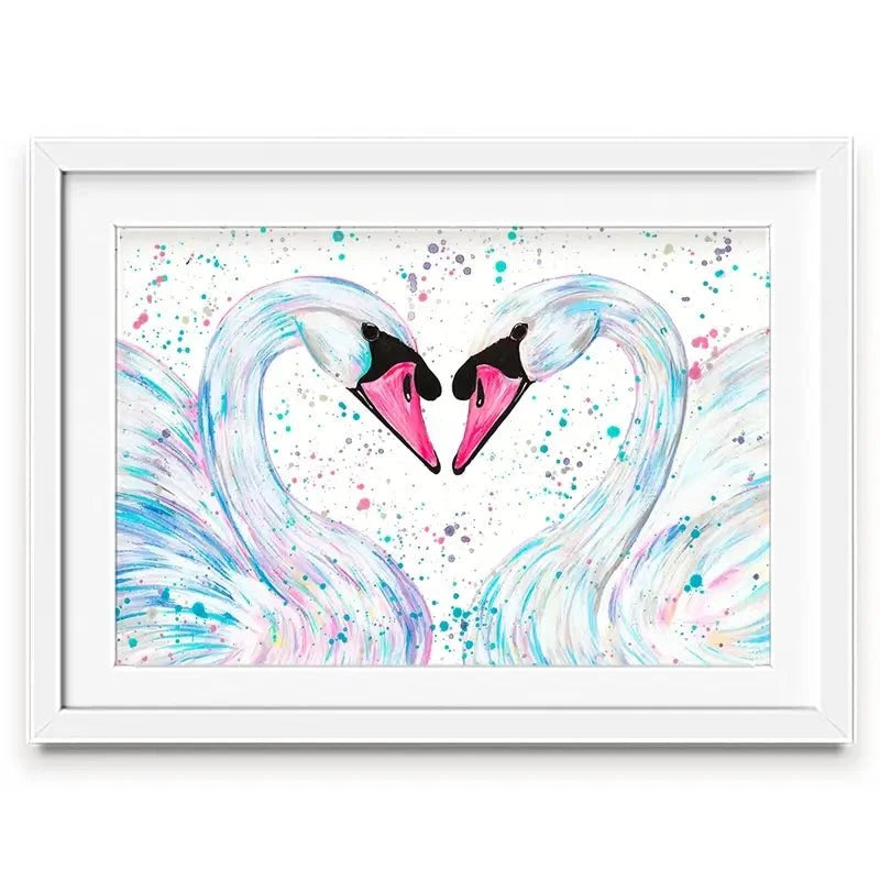 Swan Lovers Framed Art Print Swan Lovers Framed Art Print wall art product Emma LC Art