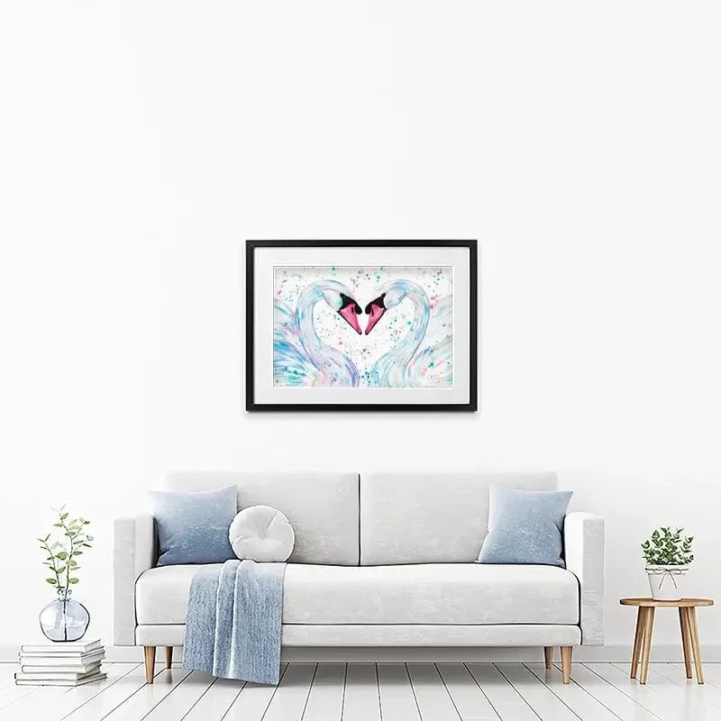 Swan Lovers Framed Art Print Swan Lovers Framed Art Print wall art product Emma LC Art