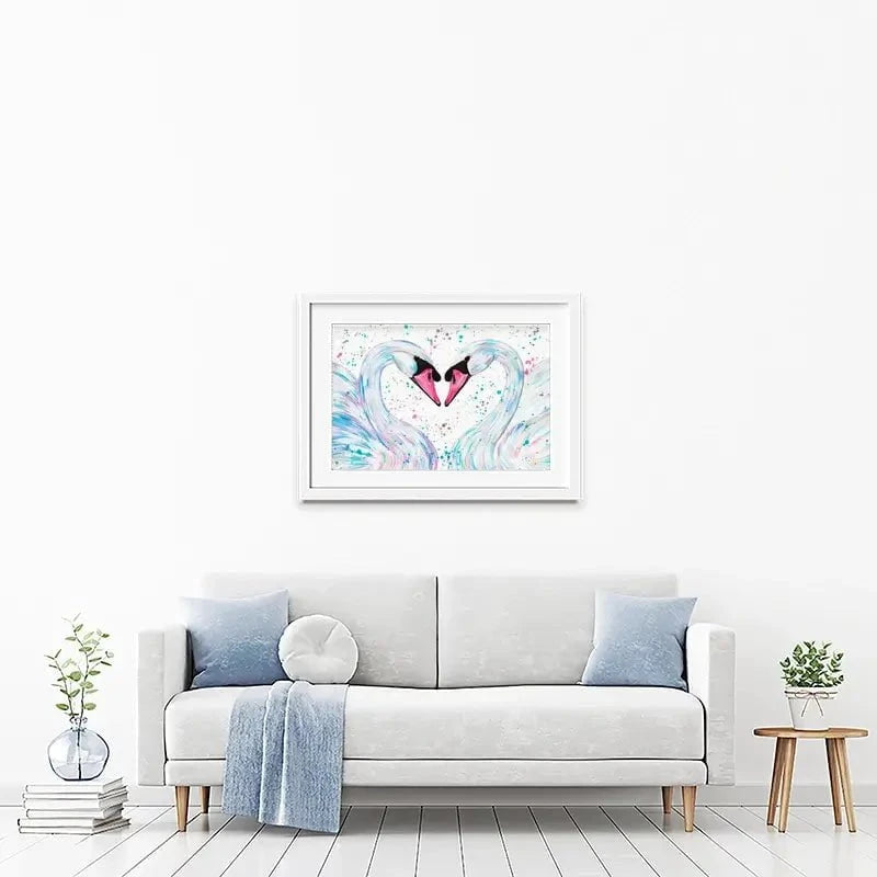 Swan Lovers Framed Art Print Swan Lovers Framed Art Print wall art product Emma LC Art
