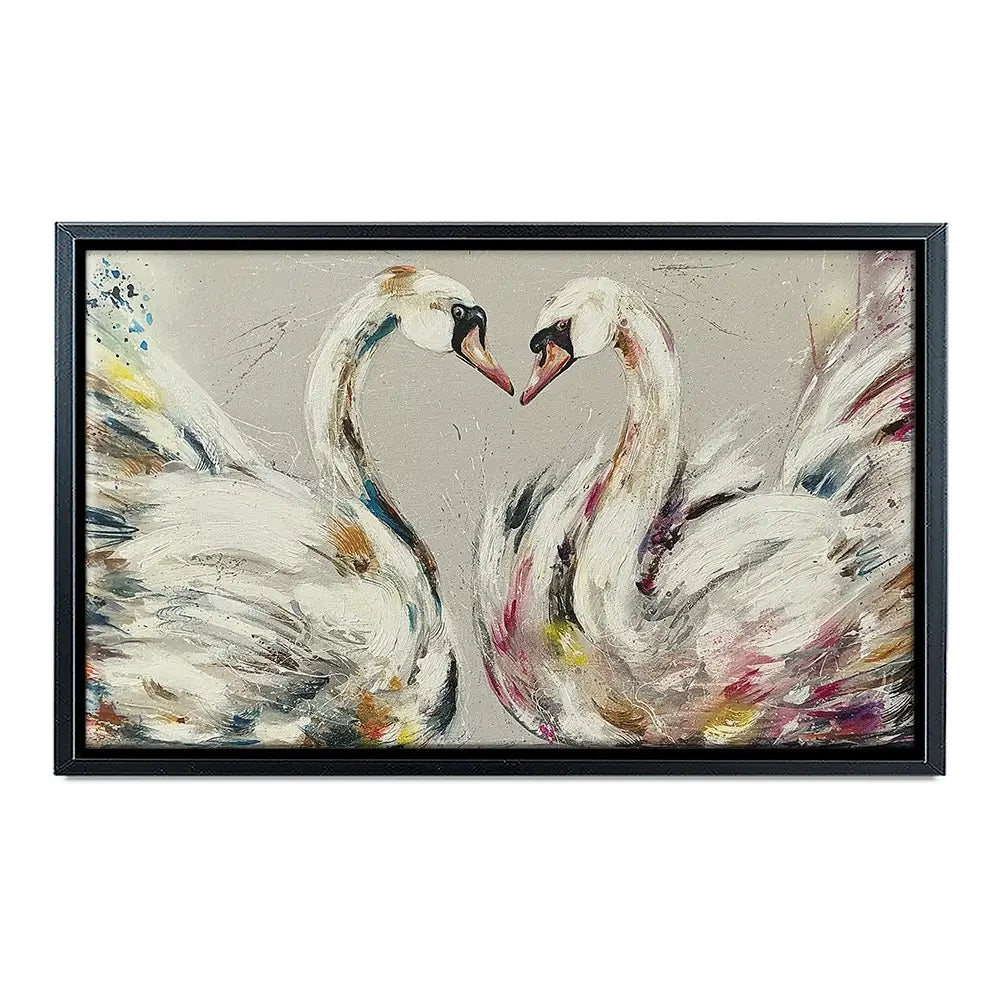 Swans In Love Canvas Print Swans In Love Canvas Print wall art product Nicola Jane Rowles