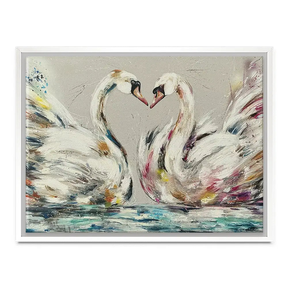 Swans In Love Canvas Print Swans In Love Canvas Print wall art product Nicola Jane Rowles