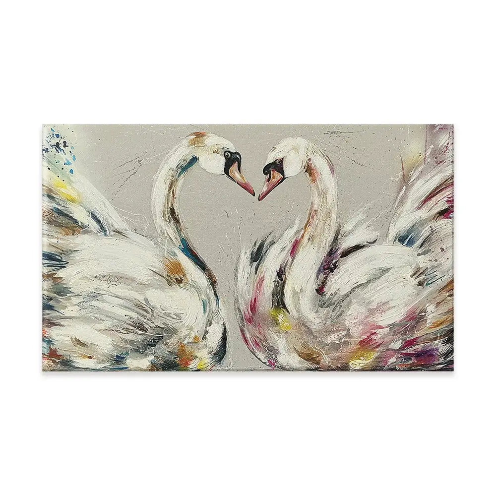 Swans In Love Canvas Print Swans In Love Canvas Print wall art product Nicola Jane Rowles