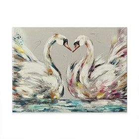 Swans In Love Canvas Print Swans In Love Canvas Print wall art product Nicola Jane Rowles
