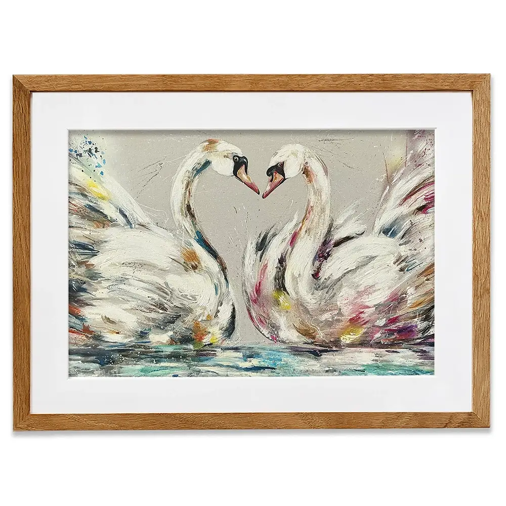 Swans In Love Framed Art Print Swans In Love Framed Art Print wall art product Nicola Jane Rowles