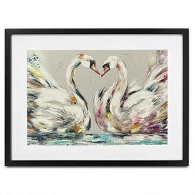 Swans In Love Framed Art Print Swans In Love Framed Art Print wall art product Nicola Jane Rowles