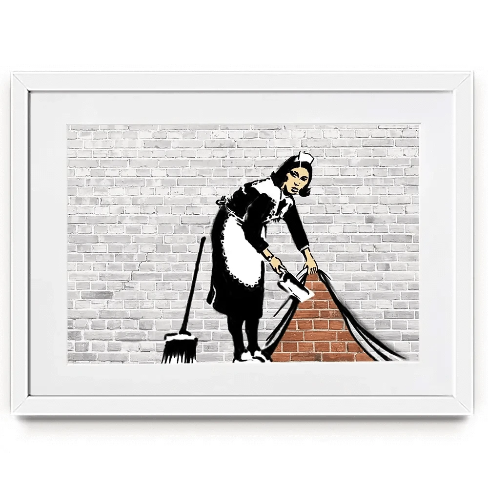 Sweep It Under The Carpet Framed Art Print Sweep It Under The Carpet Framed Art Print wall art product Banksy