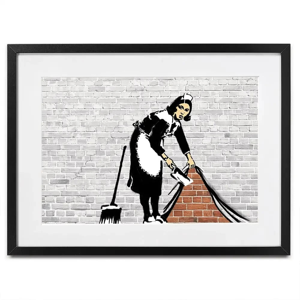 Sweep It Under The Carpet Framed Art Print Sweep It Under The Carpet Framed Art Print wall art product Banksy