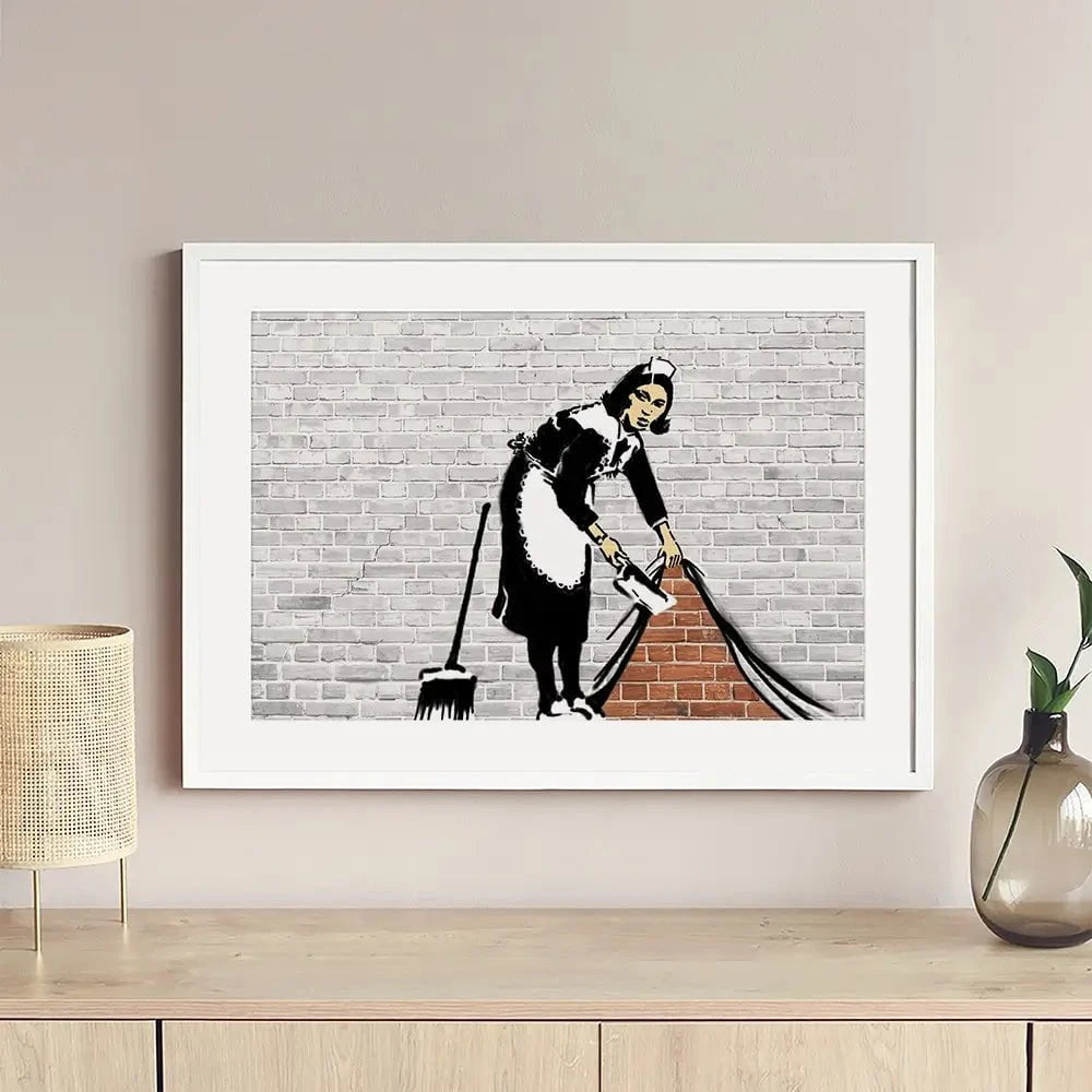 Sweep It Under The Carpet Framed Art Print Sweep It Under The Carpet Framed Art Print wall art product Banksy