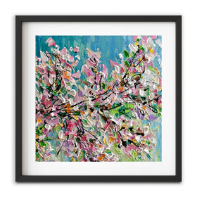 Sweet Cherry Blossom Square Framed Art Print wall art product Olga Tkachyk