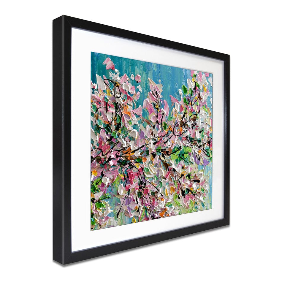 Sweet Cherry Blossom Square Framed Art Print wall art product Olga Tkachyk