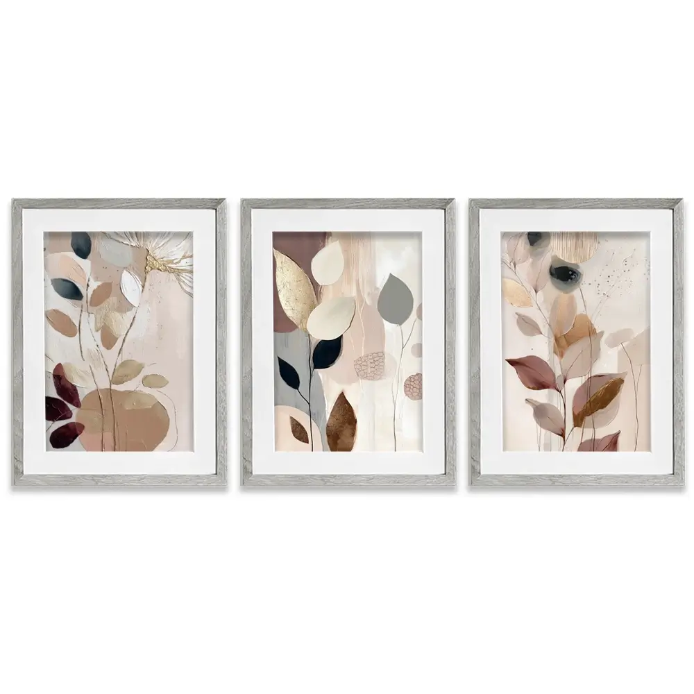 Sweet Leaves Framed Art Print Trio Sweet Leaves Framed Art Print Trio wall art product Bella Eve