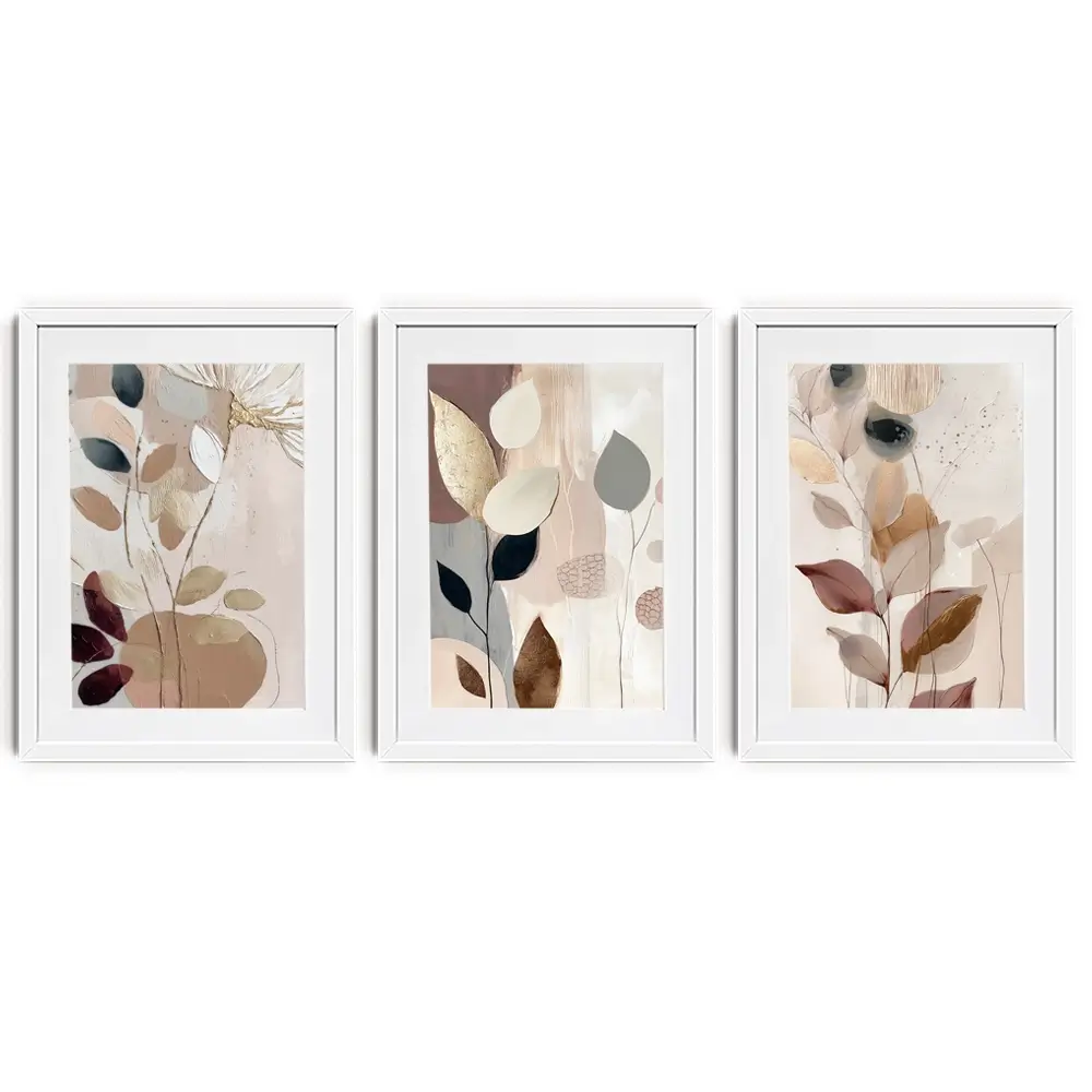 Sweet Leaves Framed Art Print Trio Sweet Leaves Framed Art Print Trio wall art product Bella Eve