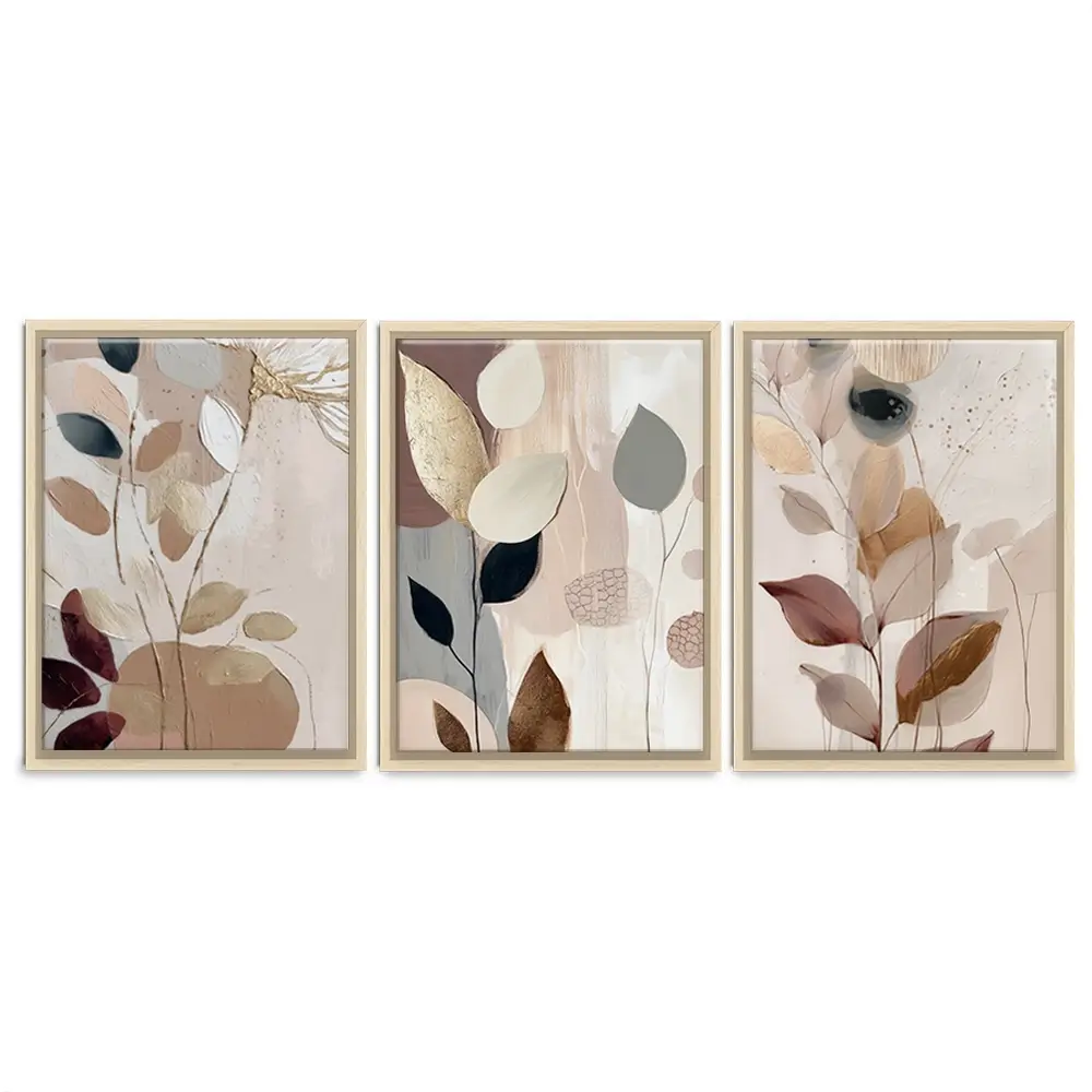 Sweet Leaves Trio Canvas Print Sweet Leaves Trio Canvas Print wall art product Bella Eve