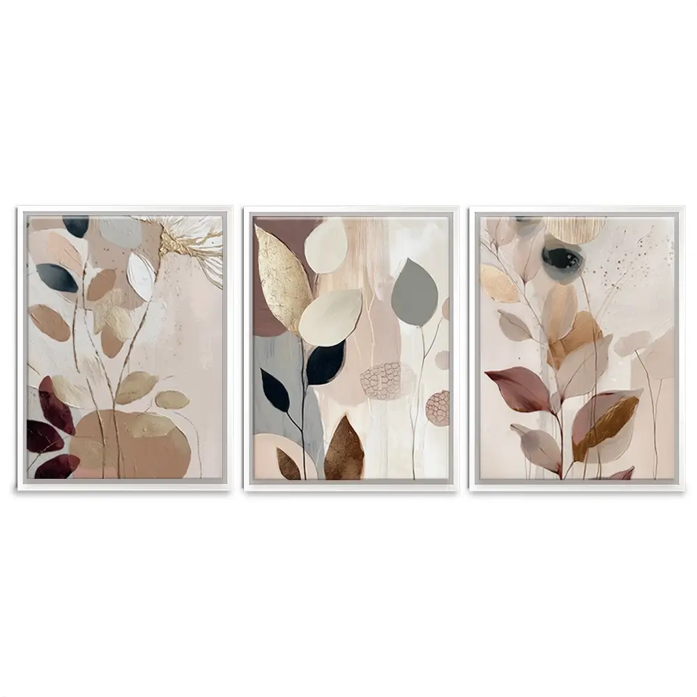 Sweet Leaves Trio Canvas Print Sweet Leaves Trio Canvas Print wall art product Bella Eve