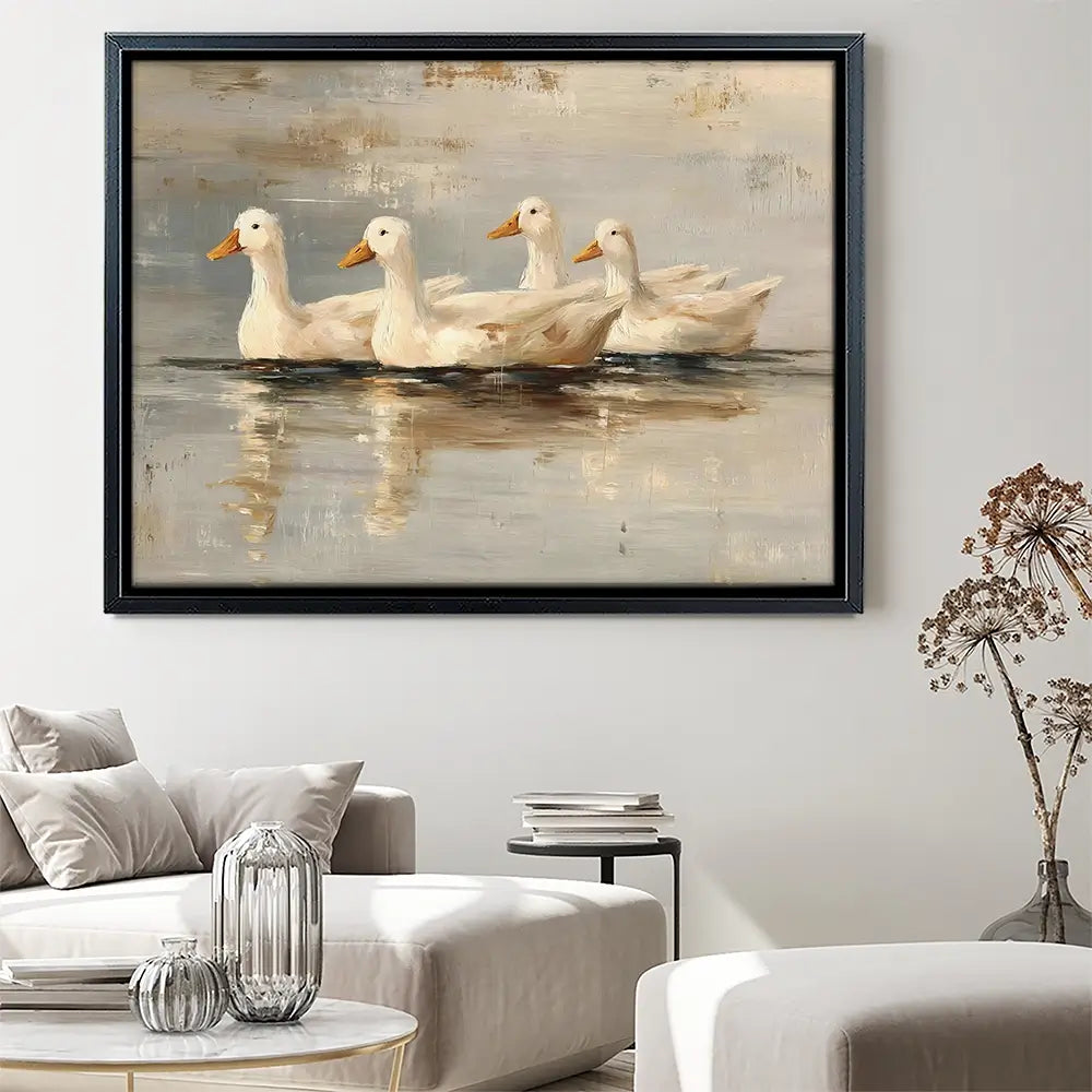 Swimming Ducks Canvas Print Swimming Ducks Canvas Print wall art product Art by Özge - Independent