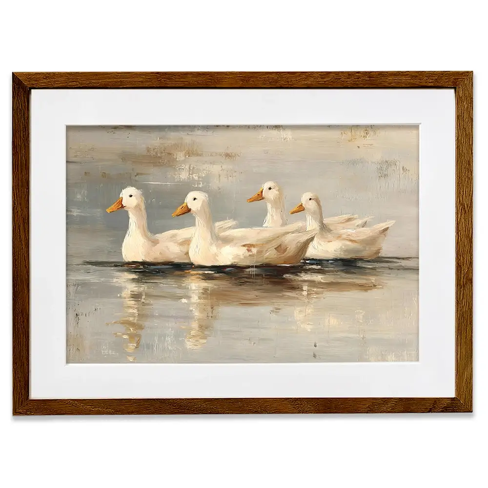 Swimming Ducks Framed Art Print Swimming Ducks Framed Art Print wall art product Art by Özge - Independent