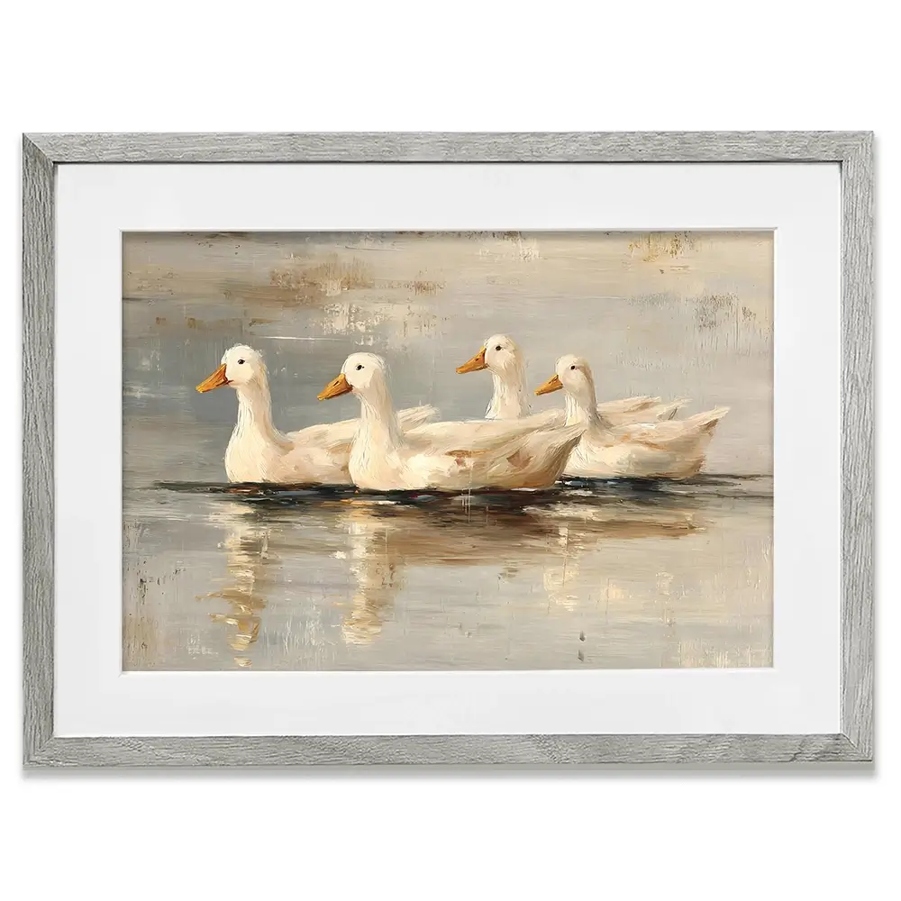 Swimming Ducks Framed Art Print Swimming Ducks Framed Art Print wall art product Art by Özge - Independent