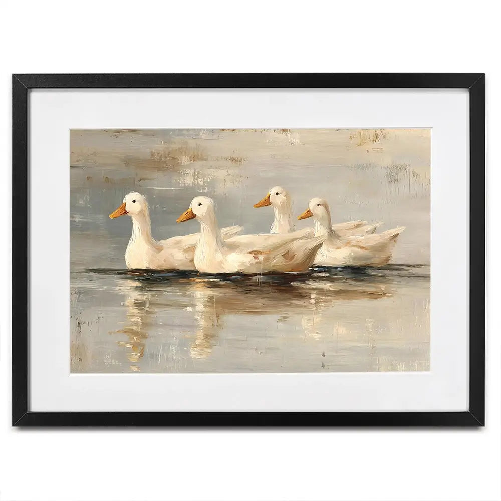 Swimming Ducks Framed Art Print Swimming Ducks Framed Art Print wall art product Art by Özge - Independent