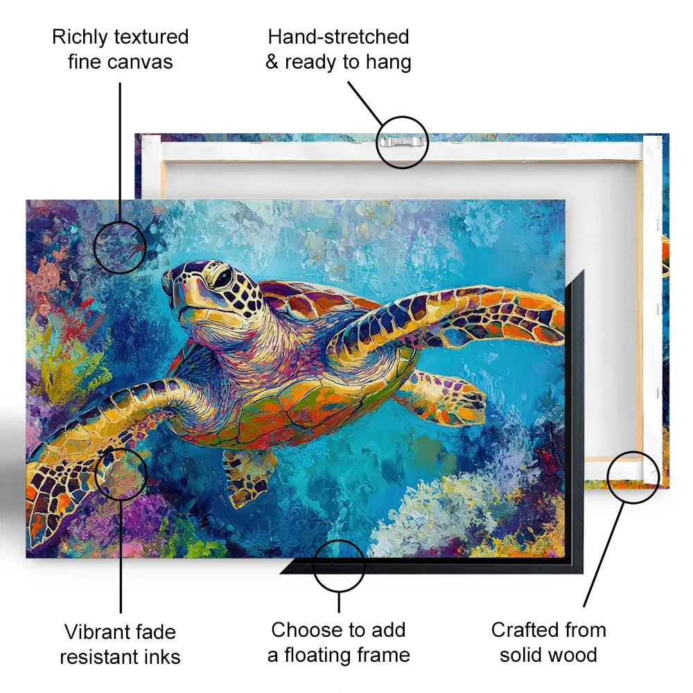 Swimming In Colour 2 Oversized Canvas Print Swimming In Colour 2 Oversized Canvas Print wall art product Petal Prints Design - Independent