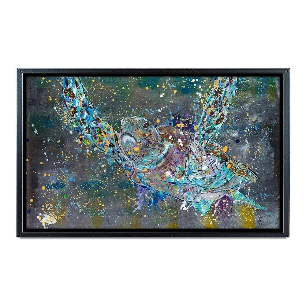 Swimming Turtle Splash Canvas Print Swimming Turtle Splash Canvas Print wall art product Jamie Taylor