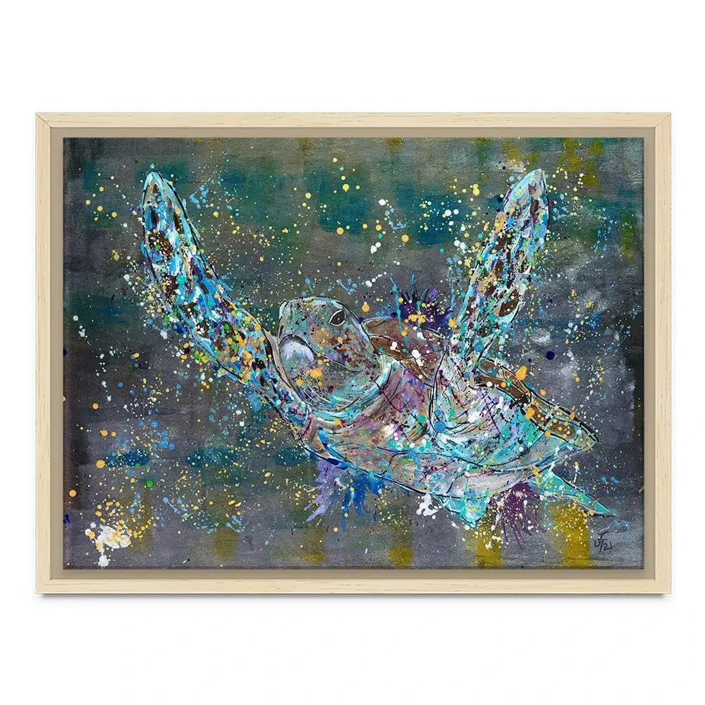 Swimming Turtle Splash Canvas Print Swimming Turtle Splash Canvas Print wall art product Jamie Taylor