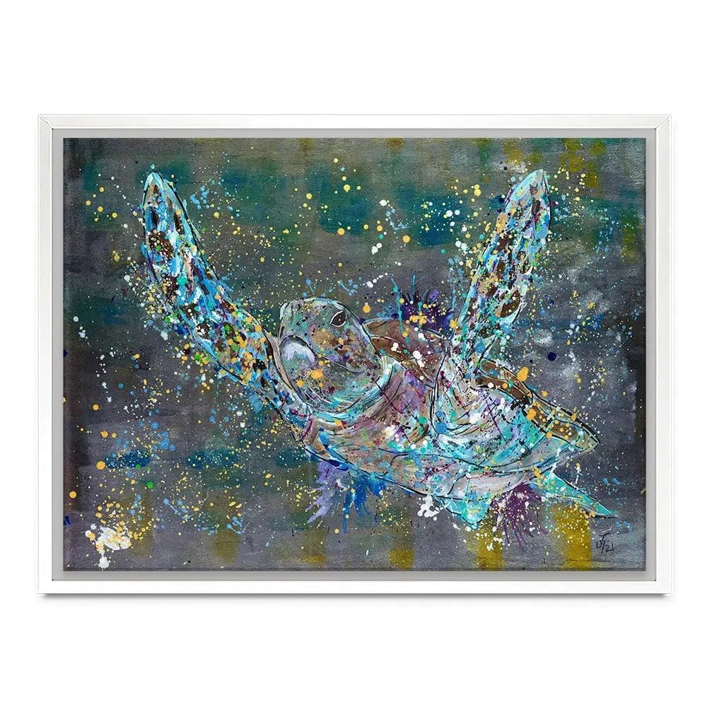 Swimming Turtle Splash Canvas Print Swimming Turtle Splash Canvas Print wall art product Jamie Taylor