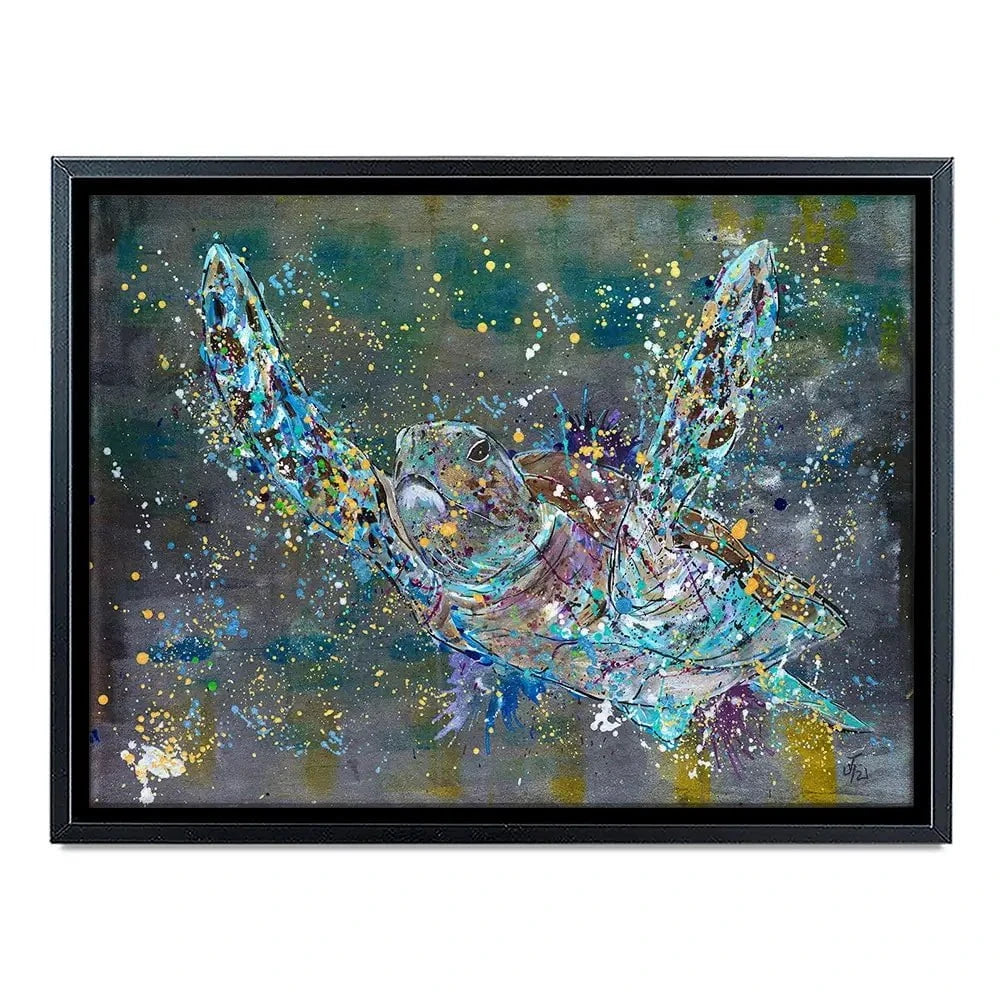 Swimming Turtle Splash Canvas Print Swimming Turtle Splash Canvas Print wall art product Jamie Taylor