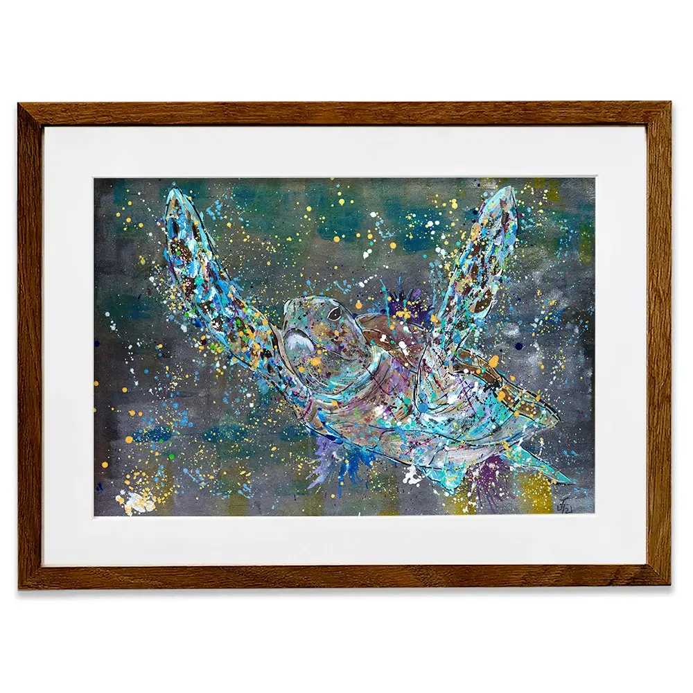 Swimming Turtle Splash Framed Art Print Swimming Turtle Splash Framed Art Print wall art product Jamie Taylor