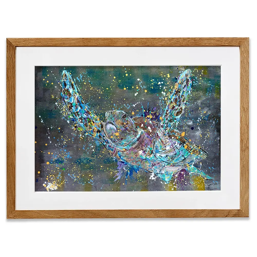 Swimming Turtle Splash Framed Art Print Swimming Turtle Splash Framed Art Print wall art product Jamie Taylor