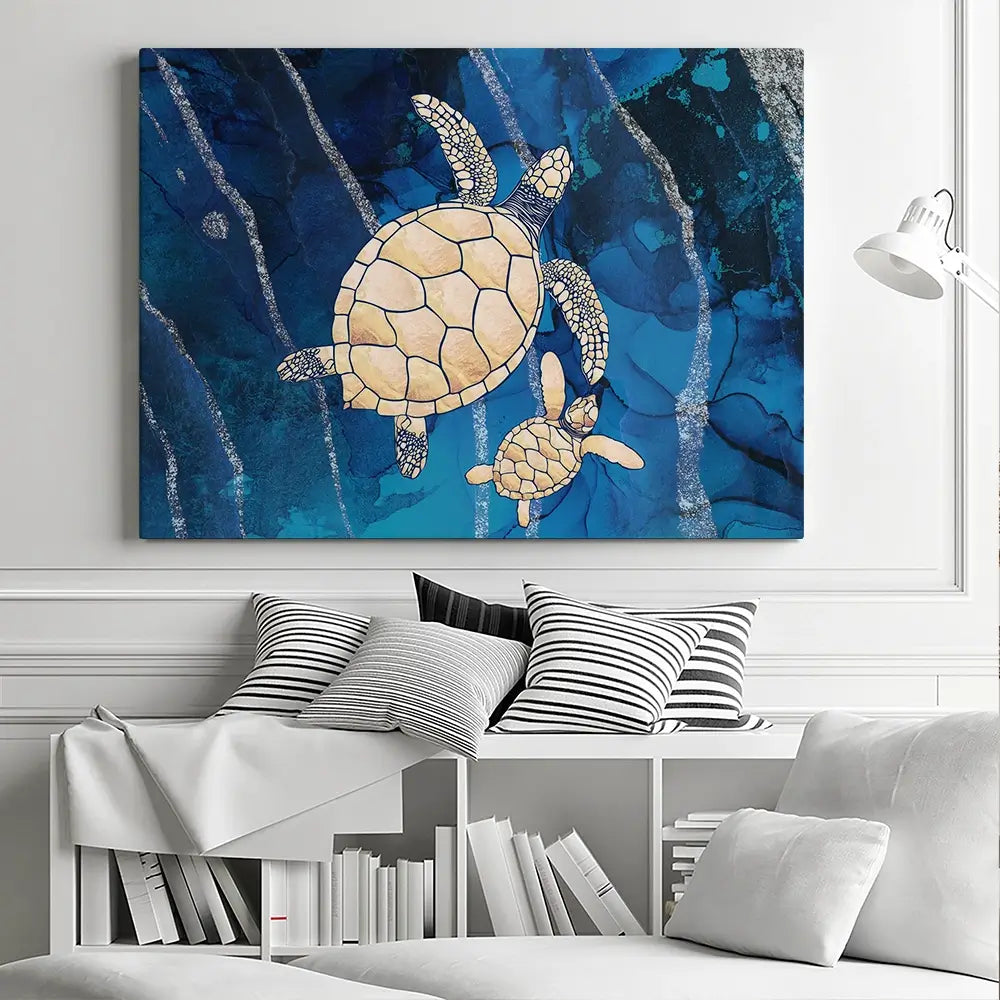 Swimming Turtles Canvas Print Swimming Turtles Canvas Print wall art product Sarah Manovski