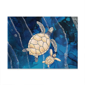 Swimming Turtles Canvas Print Swimming Turtles Canvas Print wall art product Sarah Manovski
