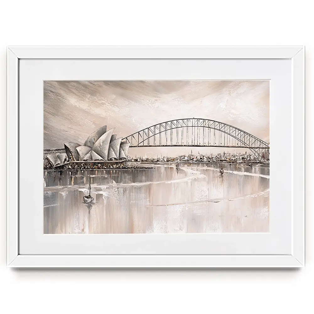 Sydney Skyline Framed Art Print Sydney Skyline Framed Art Print wall art product Isabella Karolewicz