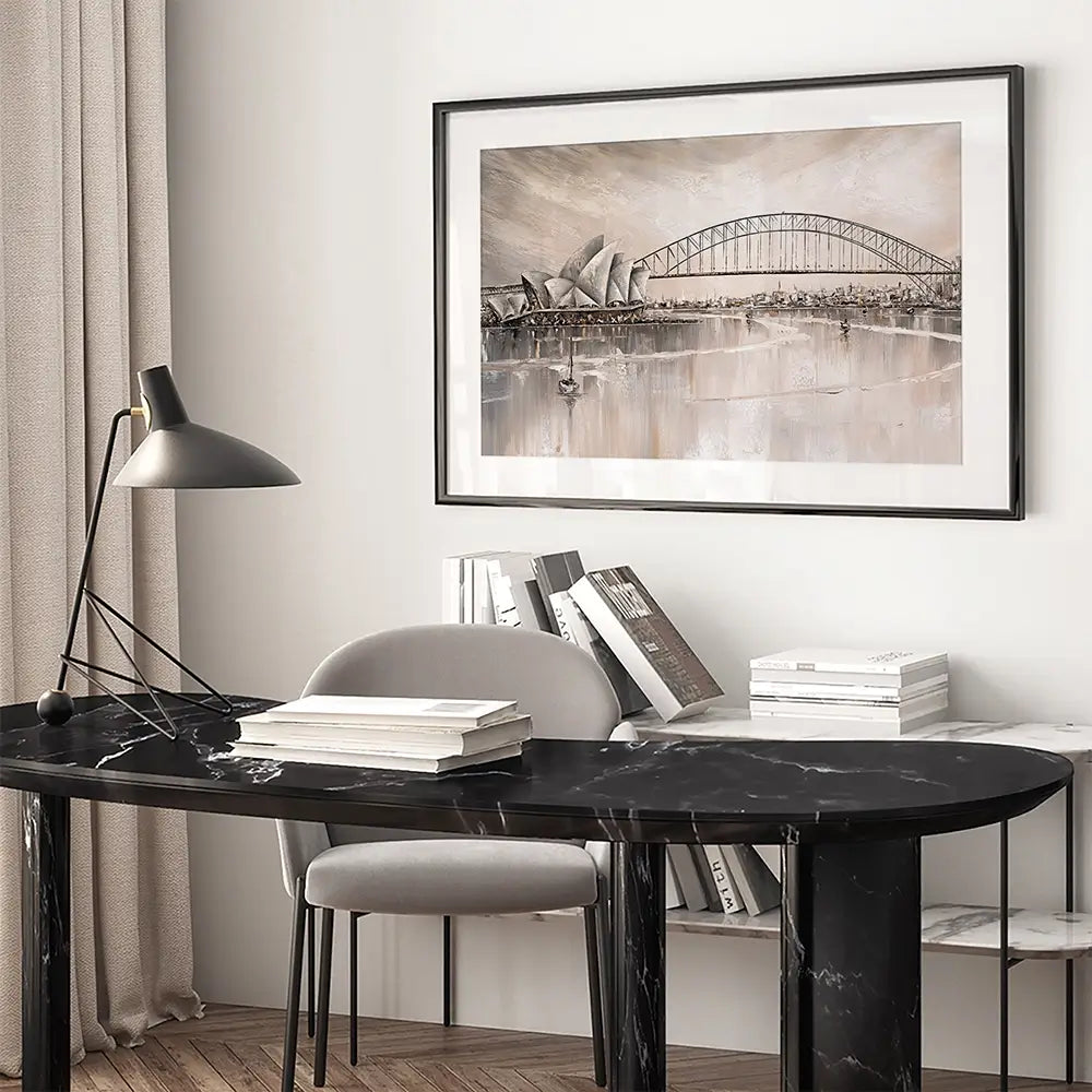 Sydney Skyline Framed Art Print Sydney Skyline Framed Art Print wall art product Isabella Karolewicz