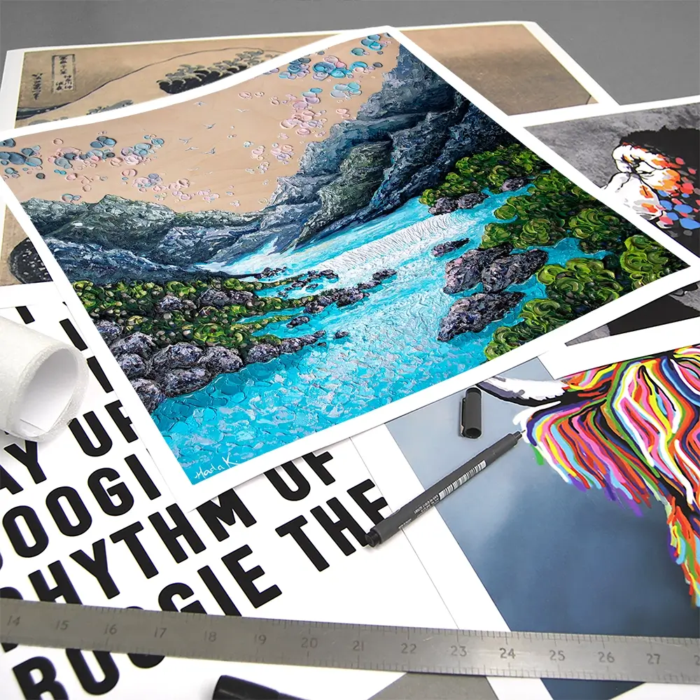 Take The Plunge Square Art Print Take The Plunge Square Art Print wall art product Nada Khatib