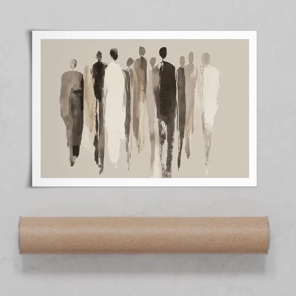 Tall Figure Procession Art Print Tall Figure Procession Art Print wall art product Chromatic Storm Studio