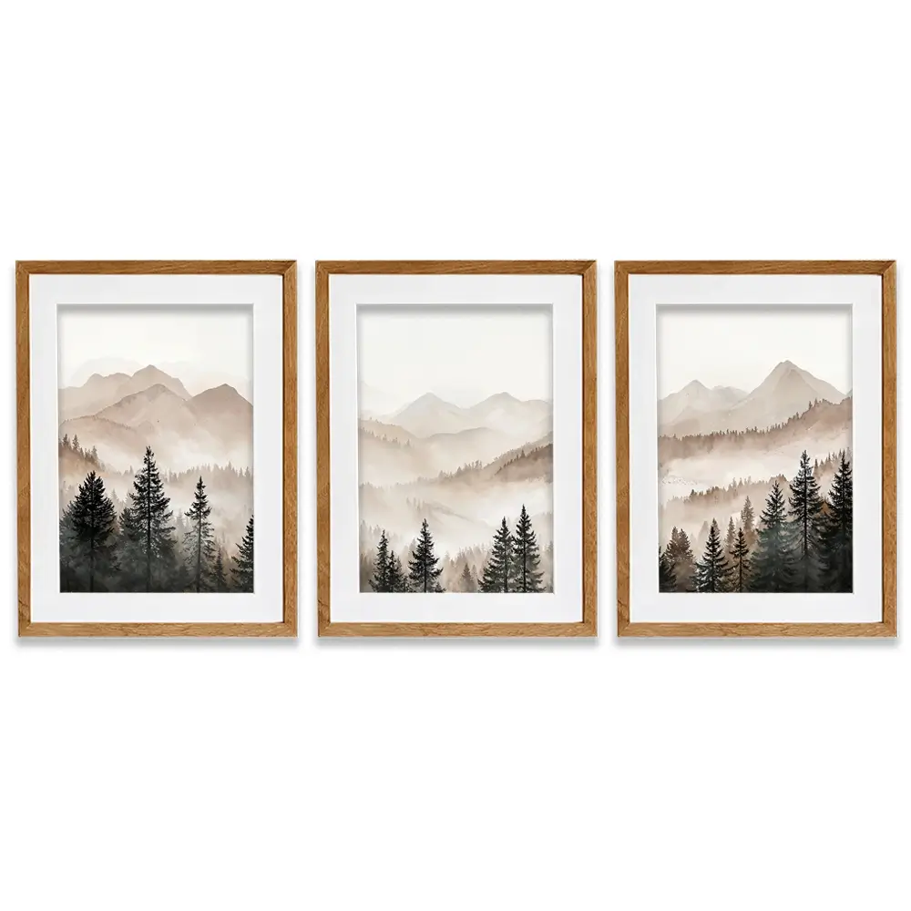 Tall Trees Framed Art Print Trio Tall Trees Framed Art Print Trio wall art product IAmHomeStudio